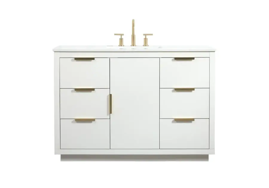 Blake 48" Vanity Sink Set in White