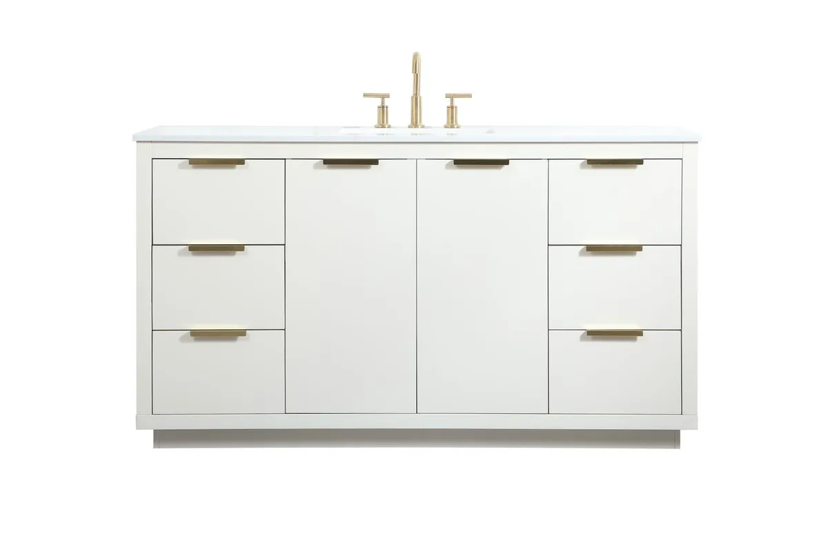 Blake 60" Vanity Sink Set in White