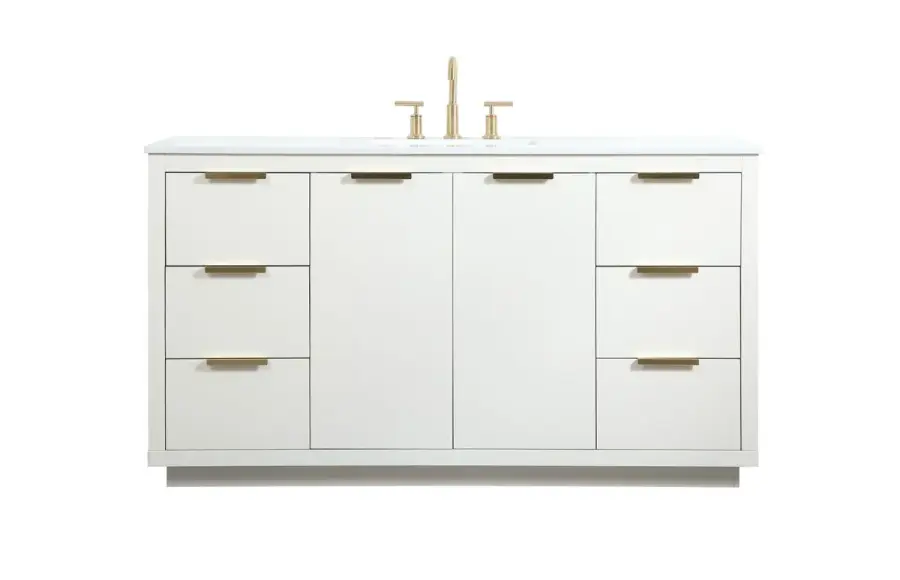 Blake 60" Vanity Sink Set in White