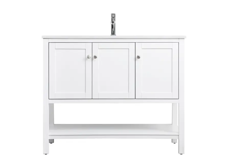 Heath 42" Single Bathroom Vanity in White - Image 1