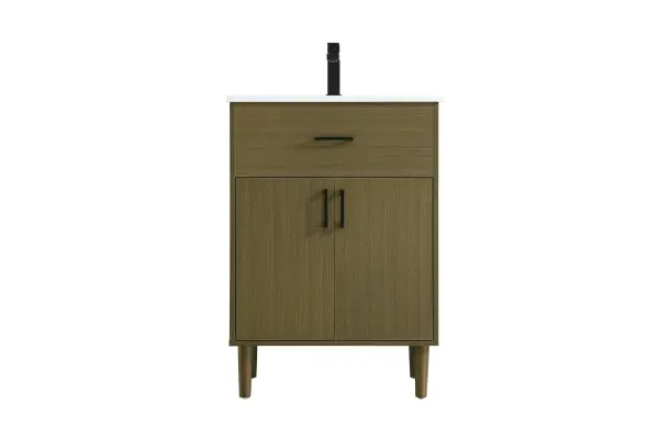 Dimensions
Length: 24"
Width: 19"
Height: 34"
Counter Top Length: 24"
Counter Top Width: 19"
Counter Top Height: 0.71"
Sink Width: 15.35"
Sink Depth: 10.24"
Sink Height: 8.25"
Sink Drain Hole Size: 1.77"
Faucet Hole Spacing: 1 Hole"
Specifications
Assembly Required: Yes, legs only
Counter Top Edge Style: Straight
Counter Top Finish: Marble white
Distressed Finish: No
Drain Assembly Included: NO
Faucet Included: NO
Faucet Type: Widespread
Finish (Color): Chestnut Brown
Vanity Material: Mdf And Solid Wood
Hardware Finish: Matte Black
Harware Material: Aluminum alloy
Number of Faucet Holes: 1
Number of Sinks: 1
Product Shape: Rectangle
Product Type: Bathroom Vanities
Product Warranty: 1 year limited
Sink Mounting Type: Undermount
Vanity Backsplash: NO
Vanity Mounting Type: Free-Standing
85
Wire Included: No
Wood Type: Rubberwood
Shipment type: Oversized Ground
US Shipping Cost: $142.00
Drawers
Drawers Included: NO
False Drawers: YES
Cabinets
Number of Cabinets: 1
Cabinet Interior Width: 22.05
Cabinet Interior Depth: 17.28
Cabinet Interior Height: 26.65
