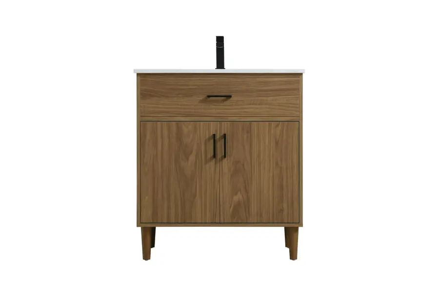 Chandler 30" Bathroom Vanity in Walnut Brown - Image 1