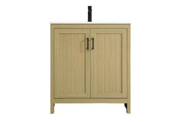 Dimensions
Length: 30"
Width: 19"
Height: 34"
Counter Top Length: 30"
Counter Top Width: 19"
Counter Top Height: 0.71"
Sink Width: 15.35"
Sink Depth: 10.24"
Sink Height: 8.25"
Sink Drain Hole Size: 1.77"
Faucet Hole Spacing: 1 Hole"
Specifications
Assembly Required: No
Counter Top Edge Style: Straight
Counter Top Finish: Marble white
Distressed Finish: No
Drain Assembly Included: NO
Faucet Included: NO
Faucet Type: Widespread
Finish (Color): Honey Brown
Vanity Material: MDF
Hardware Finish: Matte Black
Harware Material: Aluminum alloy
Number of Faucet Holes: 1
Number of Sinks: 1
Product Shape: Rectangle
Product Type: Bathroom Vanities
Product Warranty: 1 year limited
Sink Mounting Type: Undermount
Vanity Backsplash: NO
Vanity Mounting Type: Free-Standing
108
Wire Included: No
Wood Type: Rubberwood
Shipment type: Oversized Ground
US Shipping Cost: $142.00
Drawers
Drawers Included: NO
False Drawers: NO
Shelves
Number of Shelves: 1
Shelf Width: 27.95
Cabinets
Number of Cabinets: 1
Cabinet Interior Width: 27.95
Cabinet Interior Depth: 17.83
Cabinet Interior Height: 27.83