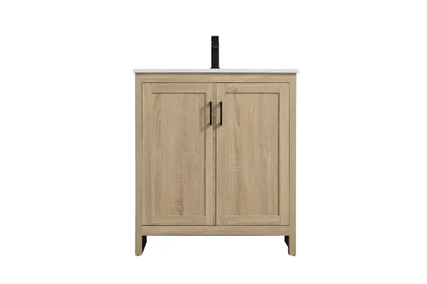 Dimensions
Length: 30"
Width: 19"
Height: 34"
Counter Top Length: 30"
Counter Top Width: 19"
Counter Top Height: 0.71"
Sink Width: 15.35"
Sink Depth: 10.24"
Sink Height: 8.25"
Sink Drain Hole Size: 1.77"
Faucet Hole Spacing: 1 Hole"
Specifications
Assembly Required: No
Counter Top Edge Style: Straight
Counter Top Finish: Marble white
Distressed Finish: No
Drain Assembly Included: NO
Faucet Included: NO
Faucet Type: Widespread
Finish (Color): mango wood
Vanity Material: MDF
Hardware Finish: Matte Black
Harware Material: Aluminum alloy
Number of Faucet Holes: 1
Number of Sinks: 1
Product Shape: Rectangle
Product Type: Bathroom Vanities
Product Warranty: 1 year limited
Sink Mounting Type: Undermount
Vanity Backsplash: NO
Vanity Mounting Type: Free-Standing
Weight: 92
Wire Included: No
Wood Type: Rubberwood
Shipment type: Oversized Ground
US Shipping Cost: $142.00
Drawers
Drawers Included: NO
False Drawers: NO
Shelves
Number of Shelves: 1
Shelf Width: 27.95
Cabinets
Number of Cabinets: 1
Cabinet Interior Width: 27.95
Cabinet Interior Depth: 17.83
Cabinet Interior Height: 27.83