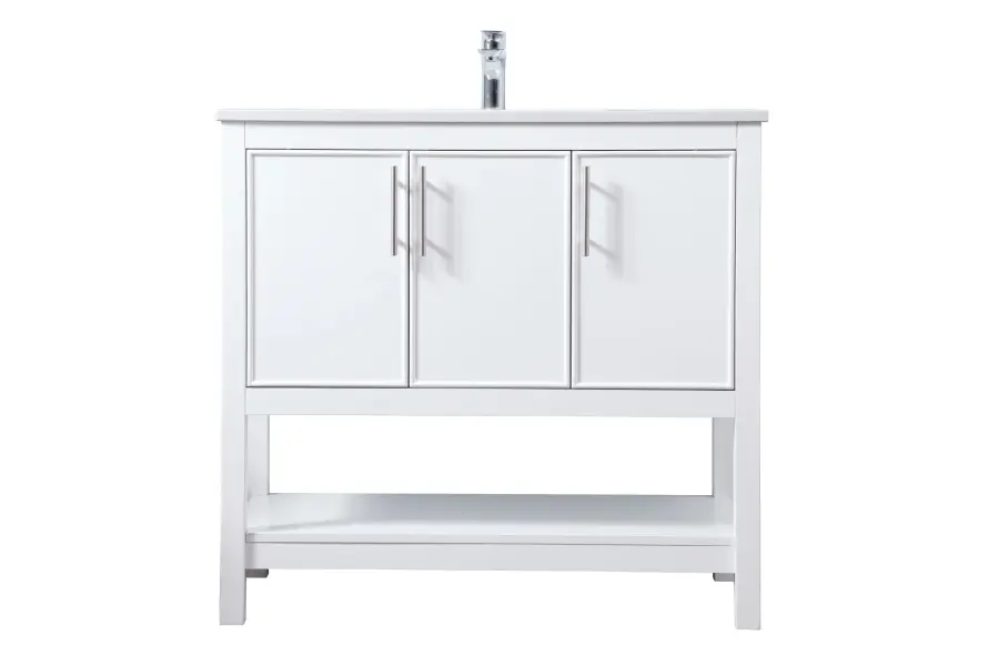 Everett 36" Single Bathroom Vanity in White - Image 1