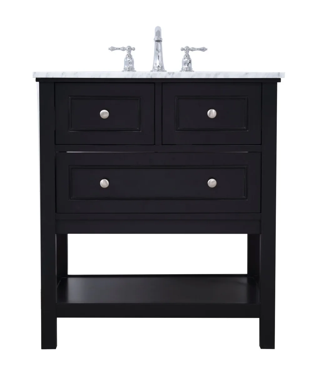 Metropolis 30" Single Bathroom Vanity Set in Black