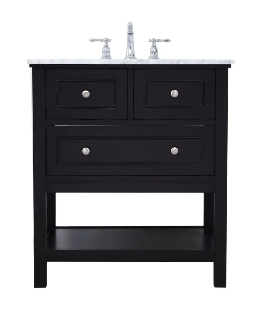 Metropolis 30" Single Bathroom Vanity Set in Black