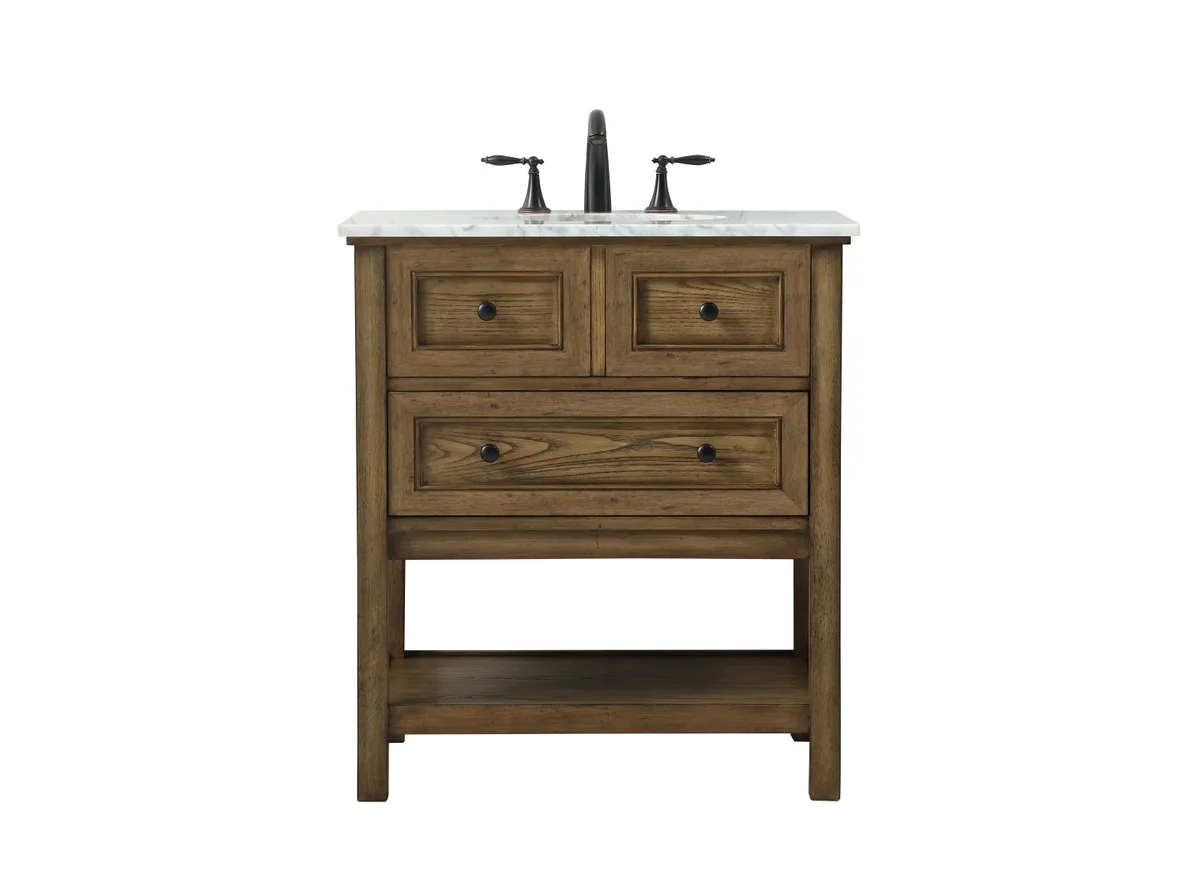 Metropolis 30" Single Bathroom Vanity in Driftwood