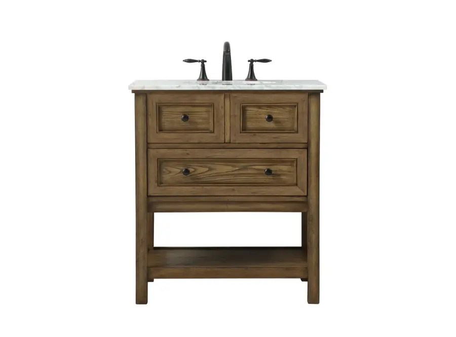 Metropolis 30" Single Bathroom Vanity in Driftwood