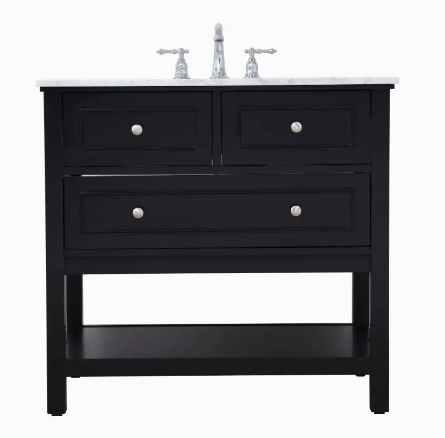 Metropolis 36" Single Bathroom Vanity in Black