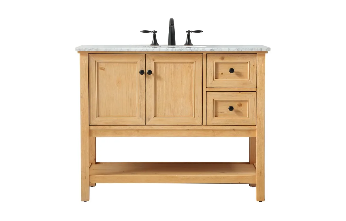 Metropolis Single Bathroom Vanity in natural wood