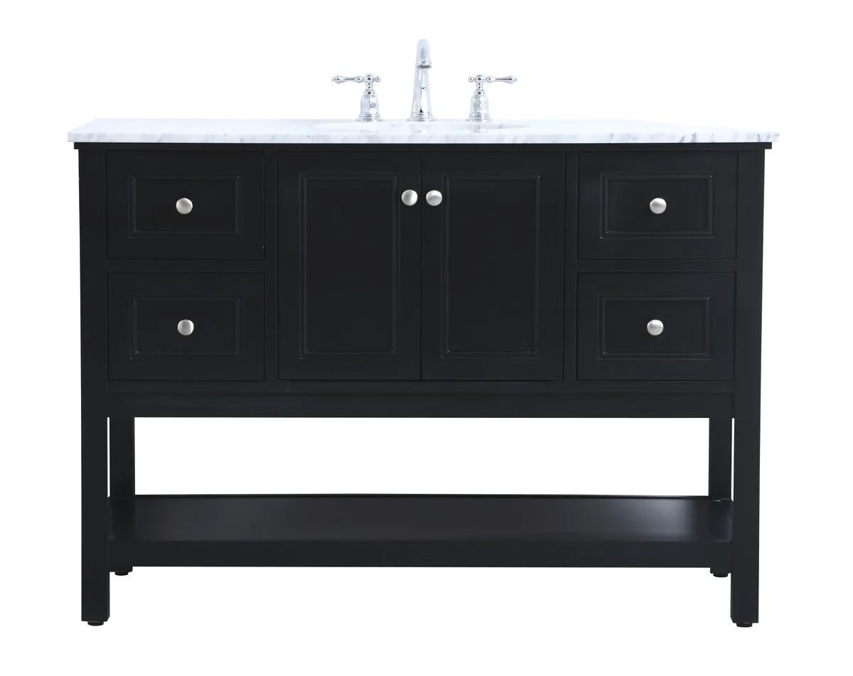 Metropolis Single Bathroom Vanity Set in Black