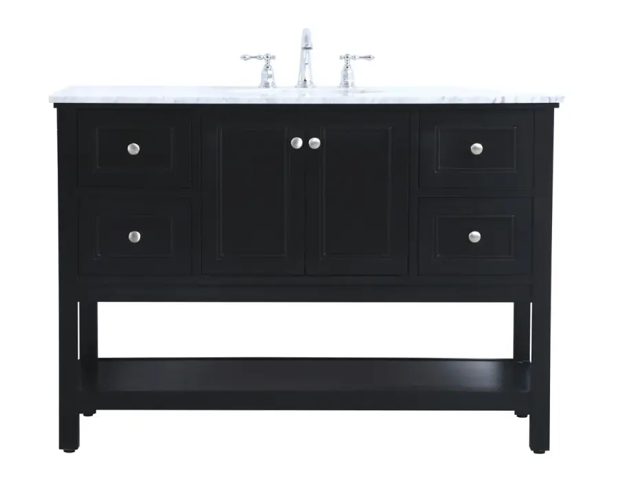 Metropolis 48" Single Bathroom Vanity Set in Black