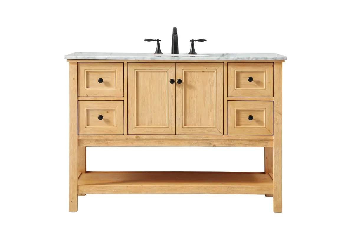 Metropolis Single Bathroom Vanity in natural wood