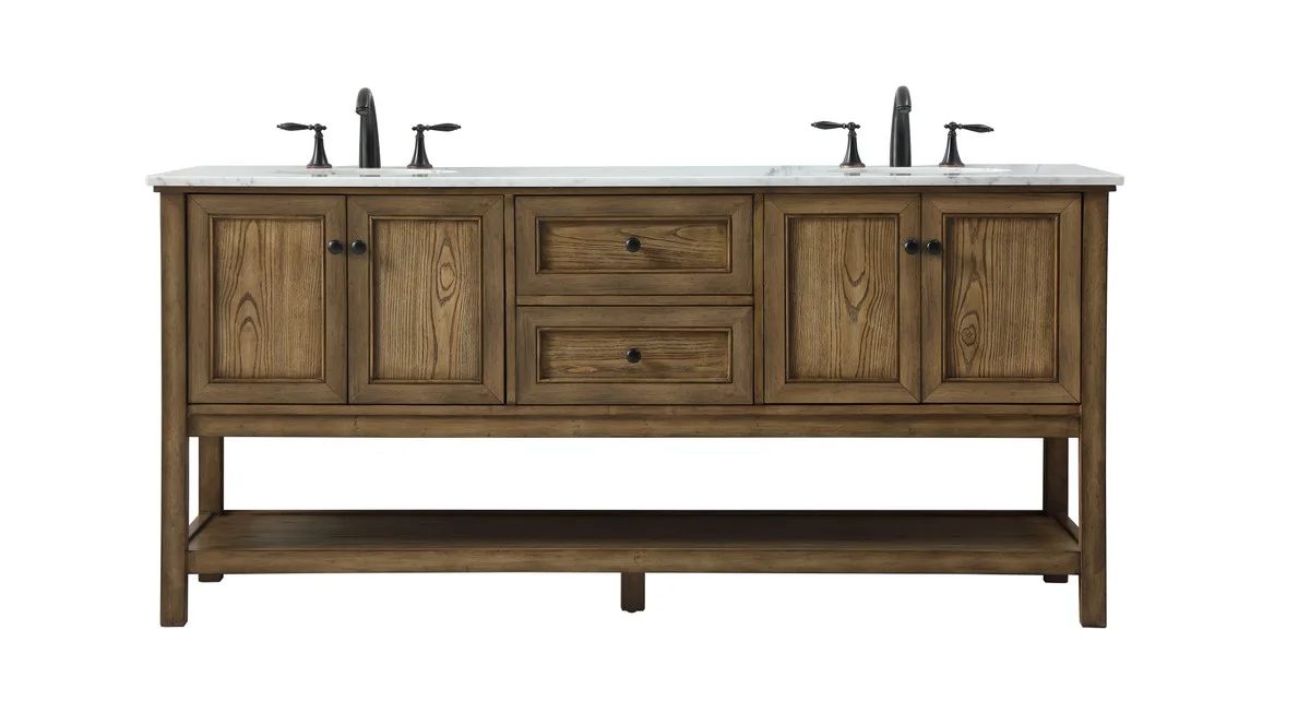 Metropolis Double Bathroom Vanity in driftwood