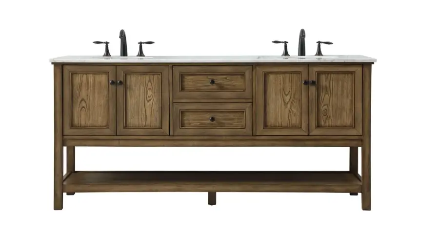 Metropolis 72" Double Bathroom Vanity in Driftwood