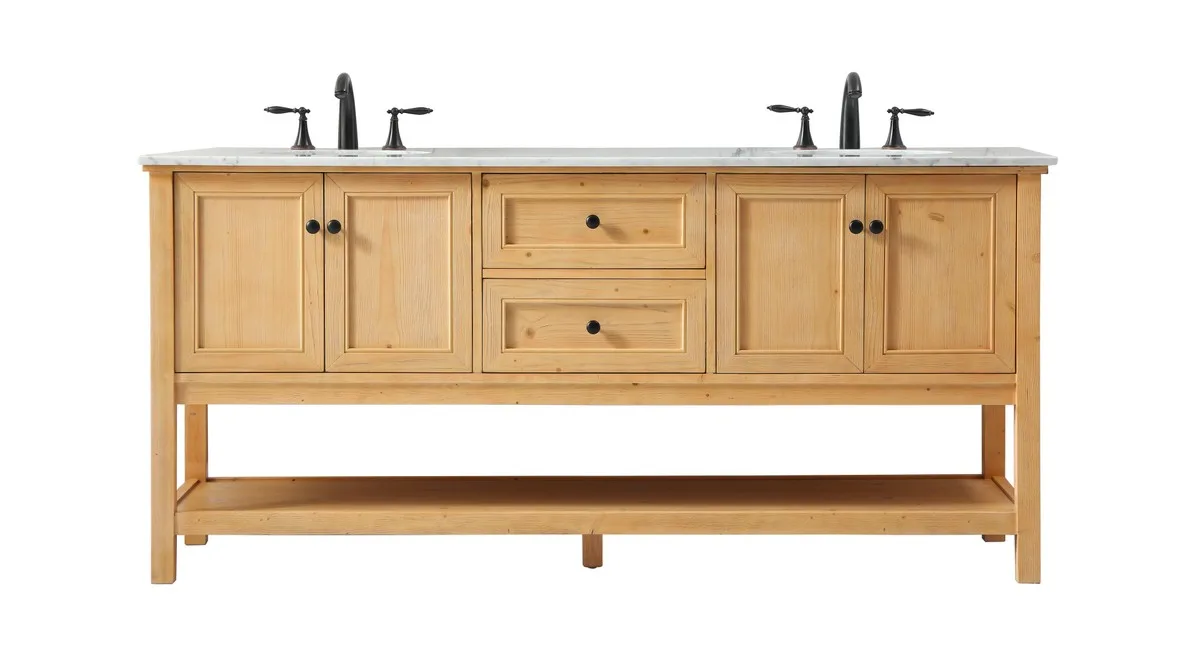 Metropolis Double Bathroom Vanity in natural wood
