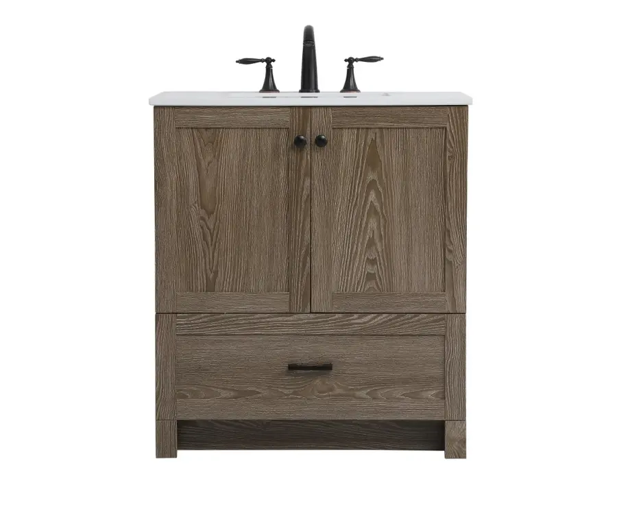Soma 30" Single Bathroom Vanity in Weathered Oak