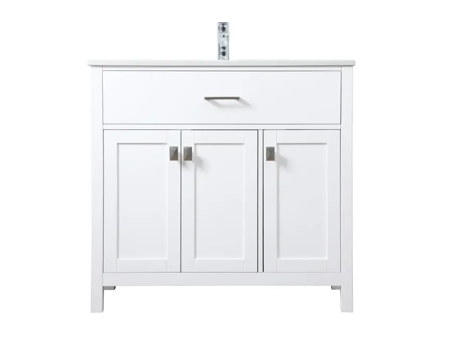 Harrison 36" Single Bathroom Vanity in White - Image 1