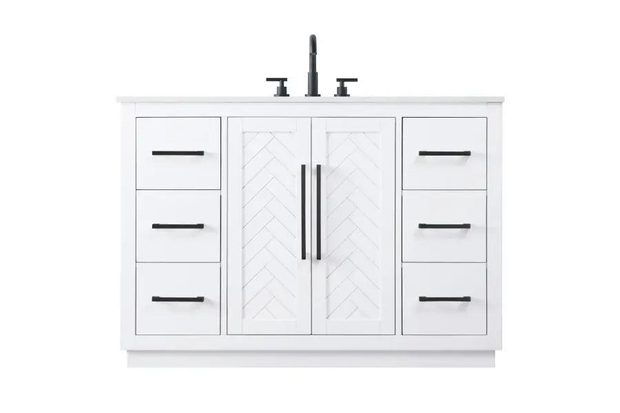Chase 48" Bathroom Vanity in White - Image 1