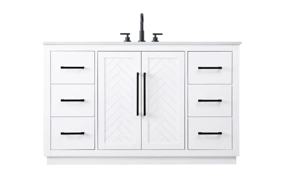 Chase 54" Bathroom Vanity in White - Image 1