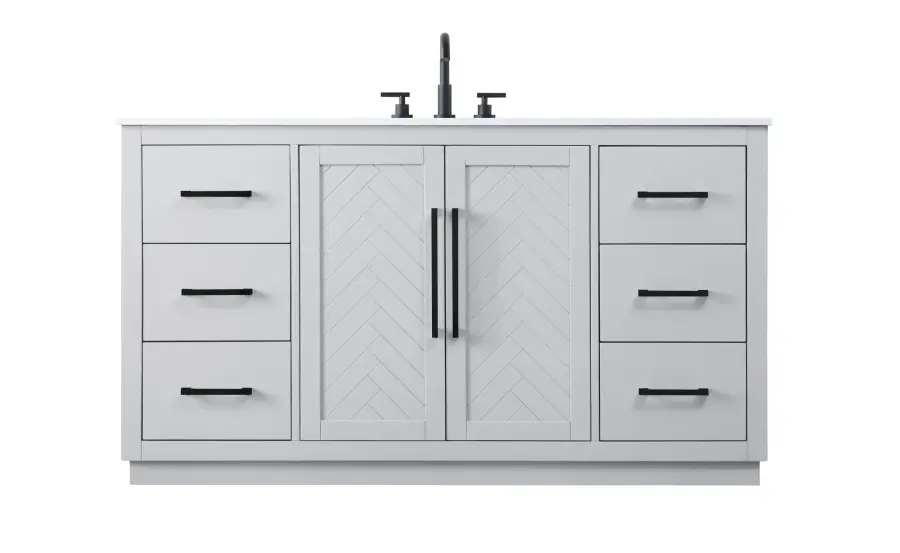Chase 60" Bathroom Vanity in Grey - Image 1