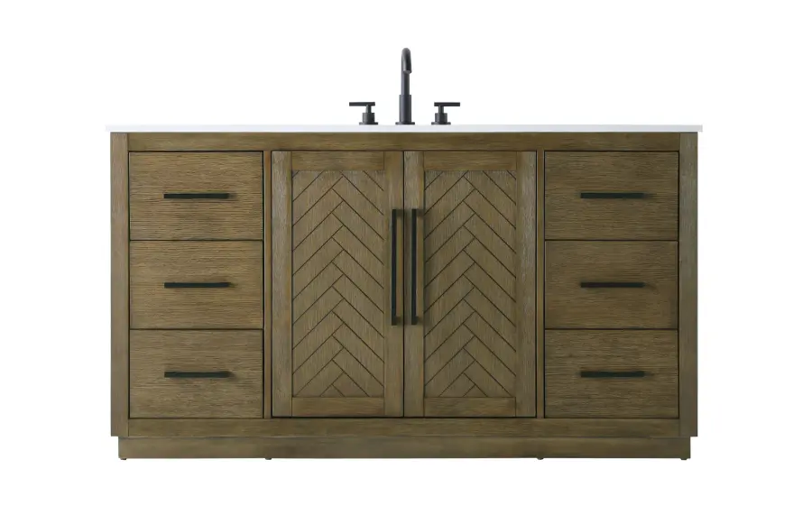 Chase 60" Bathroom Vanity in Hazel Oak - Image 1
