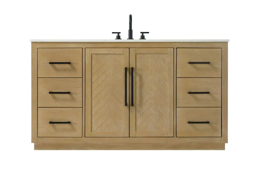 Chase 60" Bathroom Vanity in Linen Oak - Image 1