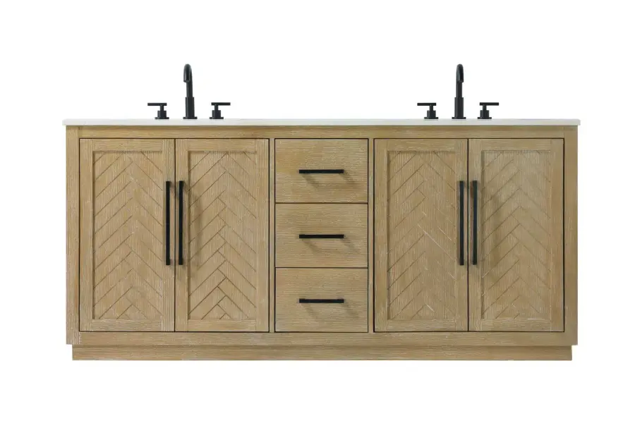 Chase 72" Double Bathroom Vanity in Linen Oak - Image 1