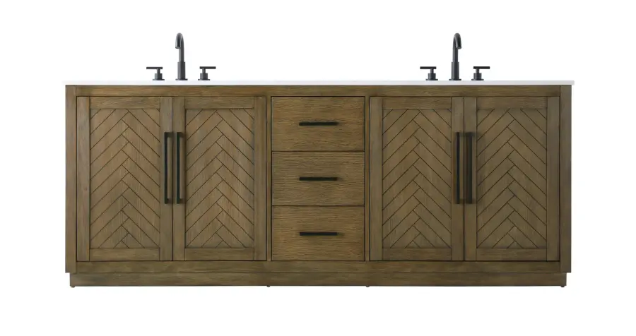 Chase 84" Double Vanity in Hazel Oak - Image 1