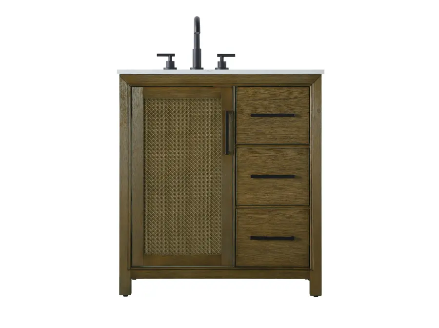 Alina 32" Bathroom Vanity in Hazel Oak - Image 1