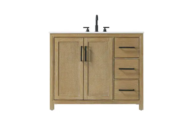 Alina 42" Bathroom Vanity in Linen Oak - Image 1