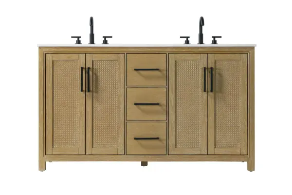 Alina 60" Bathroom Vanity in Linen Oak - Image 1