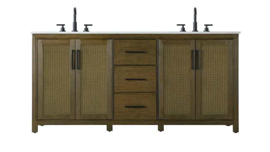 Alina 72" Double Vanity in Hazel Oak - Image 1