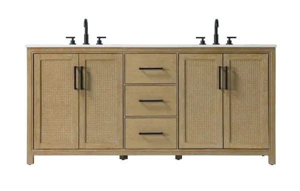 Alina 72" Double Bathroom Vanity in Linen Oak - Image 1