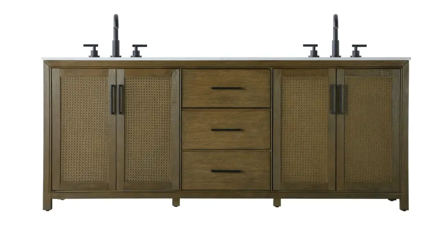 Alina 84" Double Bathroom Vanity in Hazel Oak - Image 1