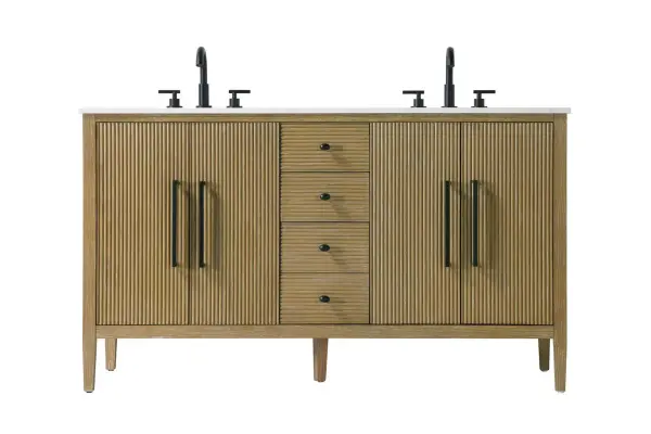 Blakely 60" Bathroom Vanity in Linen Oak - Image 1