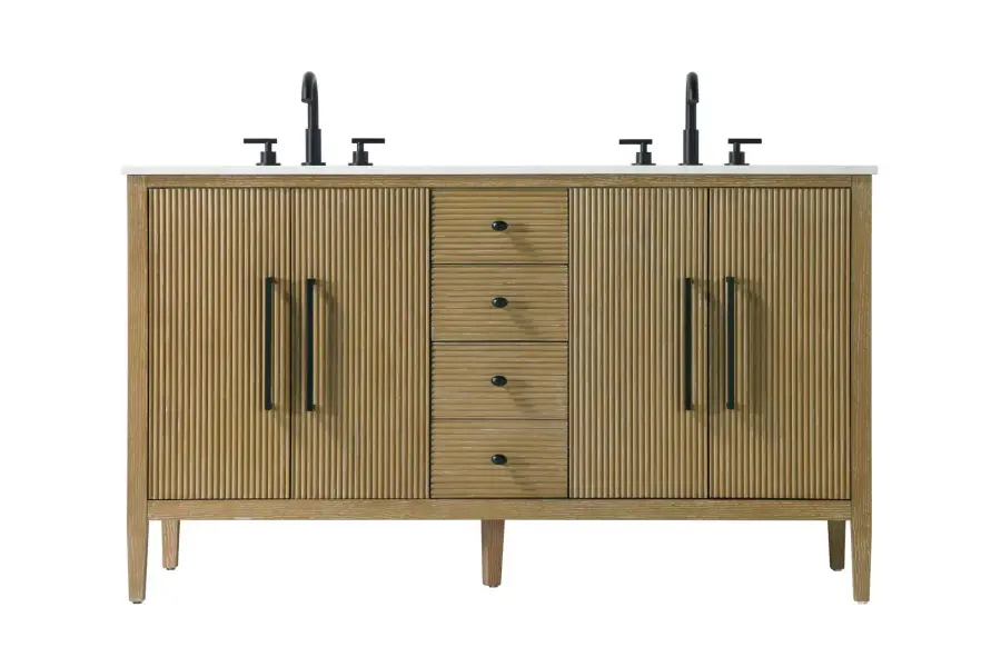 Blakely 60" Bathroom Vanity in Linen Oak - Image 1