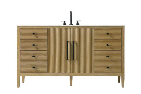 Blakely 60" Bathroom Vanity in Linen Oak - Image 1