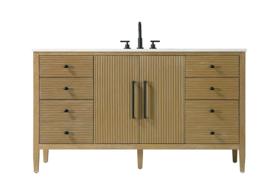 Blakely 60" Bathroom Vanity in Linen Oak - Image 1