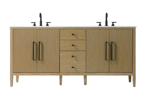 Blakely 72" Double Bathroom Vanity in Linen Oak - Image 1