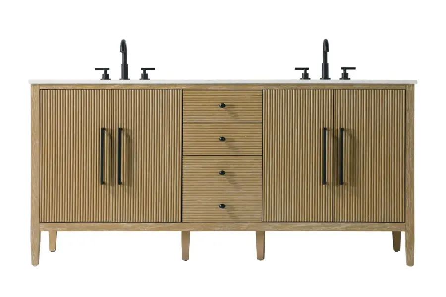 Blakely 72" Double Bathroom Vanity in Linen Oak - Image 1