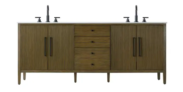 Blakely 84" Double Vanity in Hazel Oak - Image 1