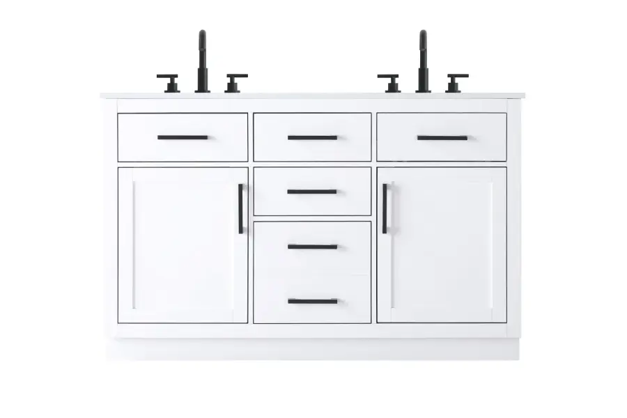 Alden 54" Bathroom Vanity in White - Image 1