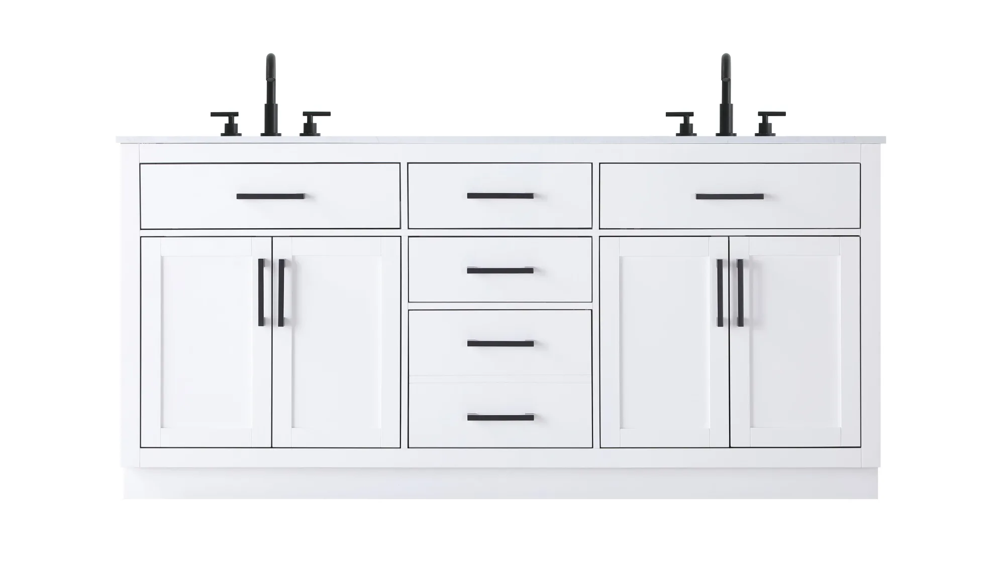 Alden 72" Double Bathroom Vanity in White