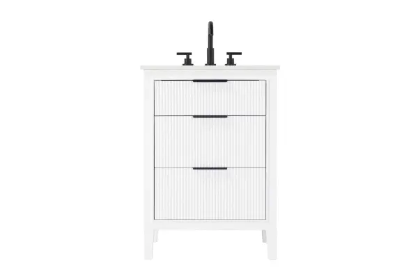 Specification Sheet
Dimensions
Length: 24"
Width: 22"
Height: 34"
Counter Top Length: 24"
Counter Top Width: 22"
Counter Top Height: 0.75"
Sink Width: 17.125"
Sink Depth: 11.625"
Sink Height: 7"
Sink Drain Hole Size: 1.75"
Faucet Hole Spacing: 8"3 Holes"
Specifications
Assembly Required: NO
Base Material: Solid wood and MDF
Counter Top Edge Style: straight
Counter Top Finish: Marble White
Distressed Finish: NO
Drain Assembly Included: NO
Faucet Included: NO
Faucet Type: Widespread
Finish (Color): White
Vanity Material: Solid Wood and MDF
Hardware Finish: black
Harware Material: Aluminum alloy
Number of Faucet Holes: 3
Number of Sinks: 1
Product Shape: Rectangle
Product Type: Bathroom Vanities
Product Warranty: 1 year limited
Sink Mounting Type: Undermount
Vanity Backsplash: NO
Vanity Mounting Type: Free-Standing
Weight: 99
Wire Included: No
Wood Type: Rubberwood
Shipment type: Oversize ground
Drawers
Drawers Included: yes
Number of Drawers: 3
False Drawers: NO
Drawer Width: dw1: 19.375
dw2:19.375
dw3: 19.375
Drawer Depth: dw1: 3.625
dw2:15.125
dw3:15.125
Drawer Height: dw1: 6.125
dw2: 9
dw3:9
Drawer Handle Designs: Finger pulls