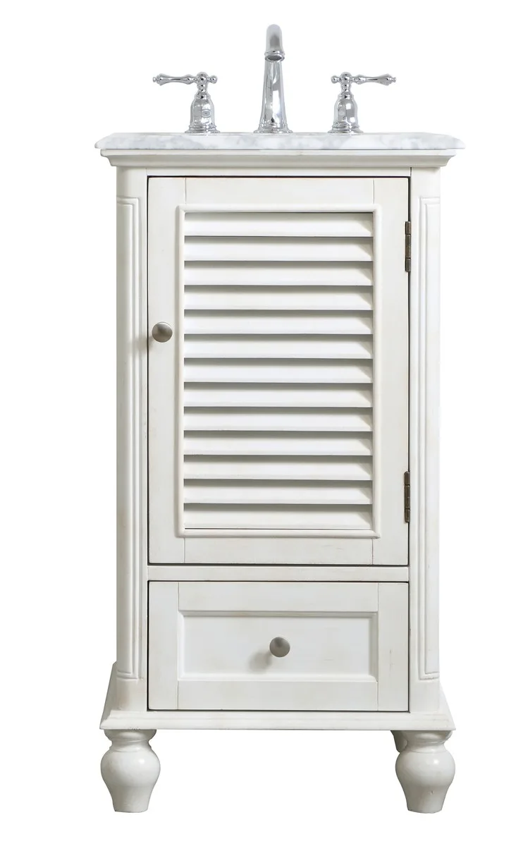 Rhodes Single Bathroom Vanity in Antique White