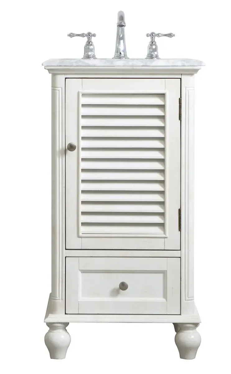 Rhodes Single Bathroom Vanity in Antique White