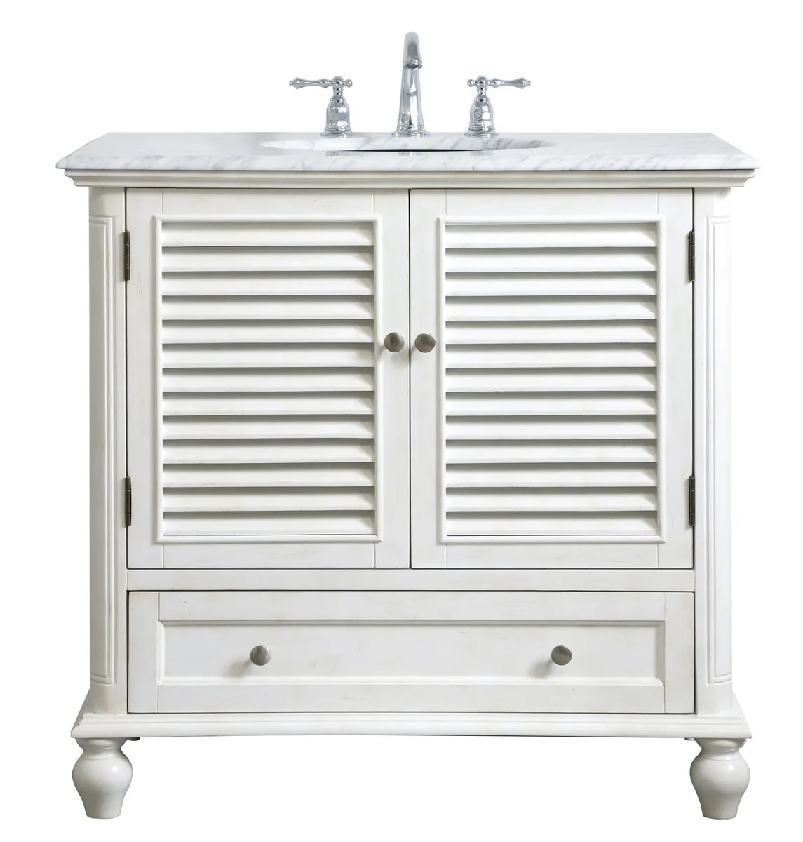 Rhodes Single Bathroom Vanity in antique white