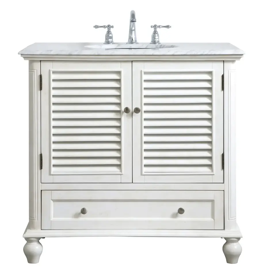 Rhodes 36" Single Bathroom Vanity in Antique White